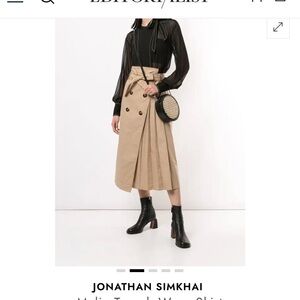 JONATHAN SIMKHAI Malia Trench Wrap Skirt